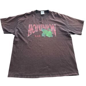 HopUnion T Shirt Men's XL‎ Brown Hops Plant Brewery Port And Company VTG